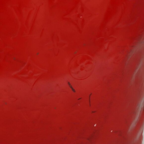 LOUIS VUITTON Monogram Vernis Reade MM Hand Bag Red Rouge - Picture 9 of 14